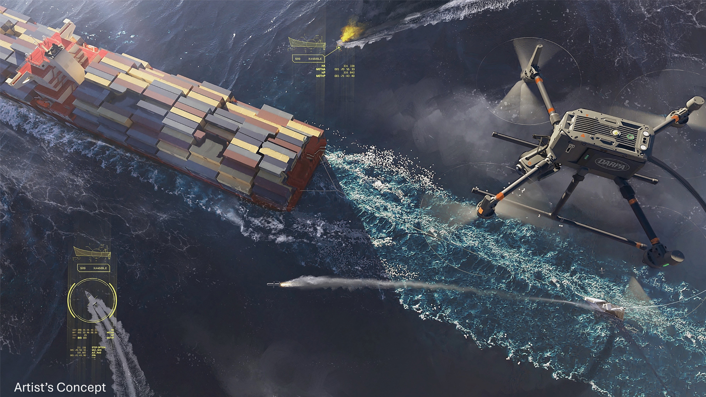 Pulling Guard: Develops and demonstrates a semi-autonomous platform that enhances survivability of unarmed logistics vessels from potential threats, primarily uncrewed surface vehicles (USVs). Pulling Guard: Develops and demonstrates a semi-autonomous platform that enhances survivability of unarmed logistics vessels from potential threats, primarily uncrewed surface vehicles (USVs).