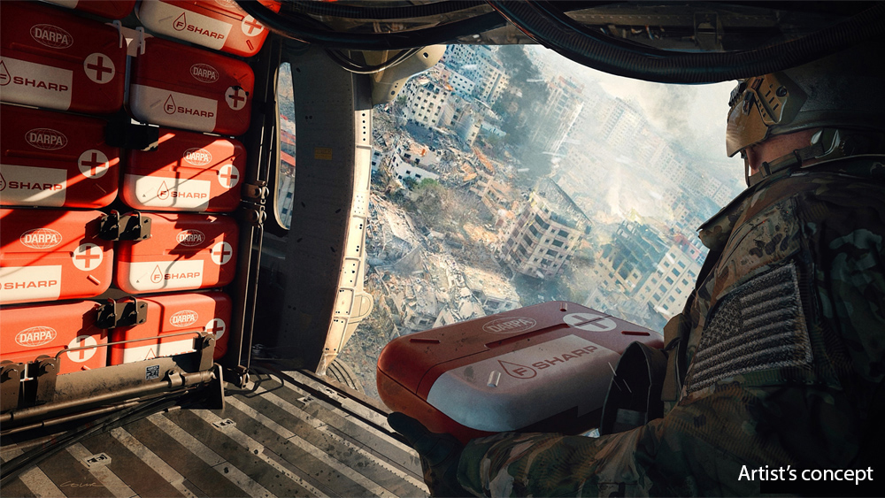 FSHARP: Develops a deployable, shelf-stable, universal whole blood substitute as a hemorrhage countermeasure to sustain injured warfighters in austere, pre-hospital settings. FSHARP: Develops a deployable, shelf-stable, universal whole blood substitute as a hemorrhage countermeasure to sustain injured warfighters in austere, pre-hospital settings.