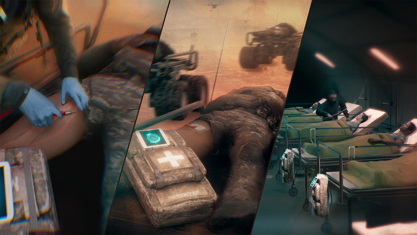 Artist’s concept demonstrating management of a complex polytrauma patient